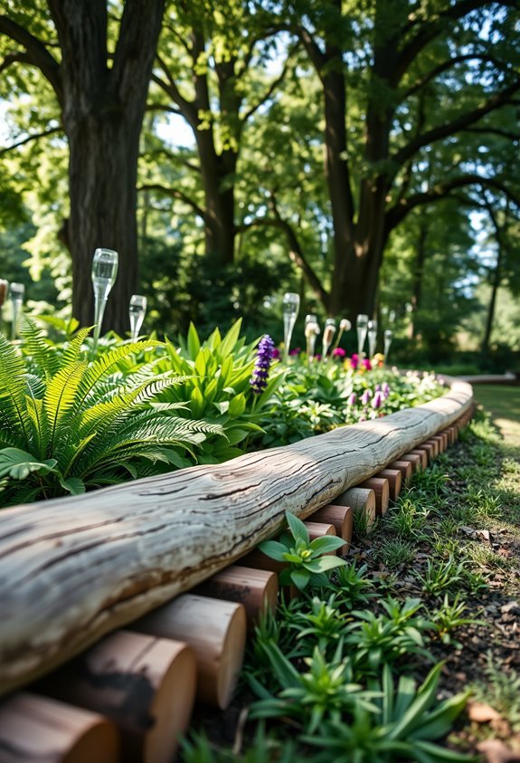 natural rustic garden borders