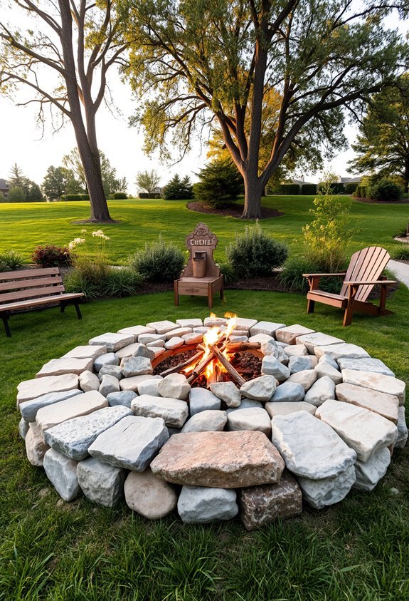 natural stone fire pit