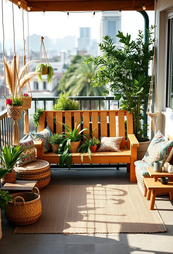 natural wood benches appeal