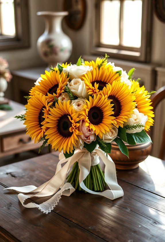 nostalgic sunflower floral arrangements