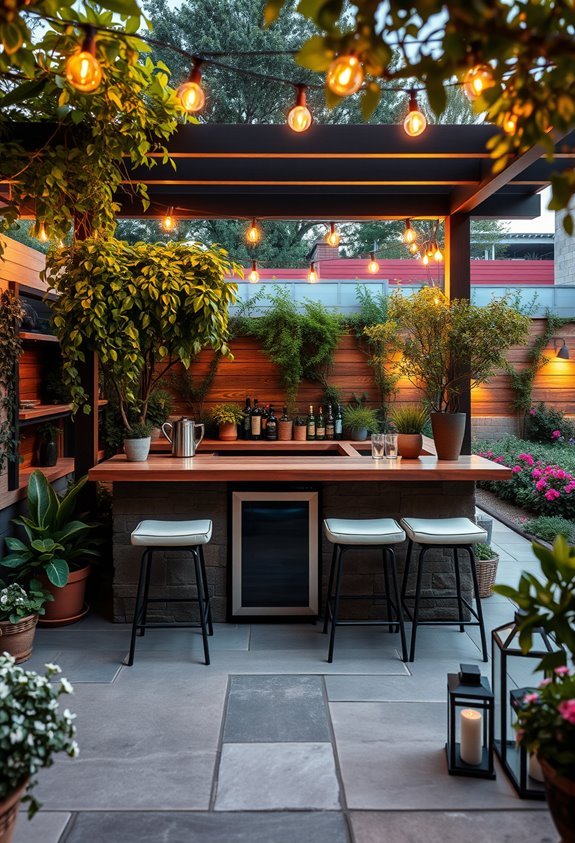 outdoor bar gathering space