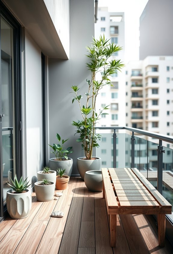 peaceful minimalist balcony retreat