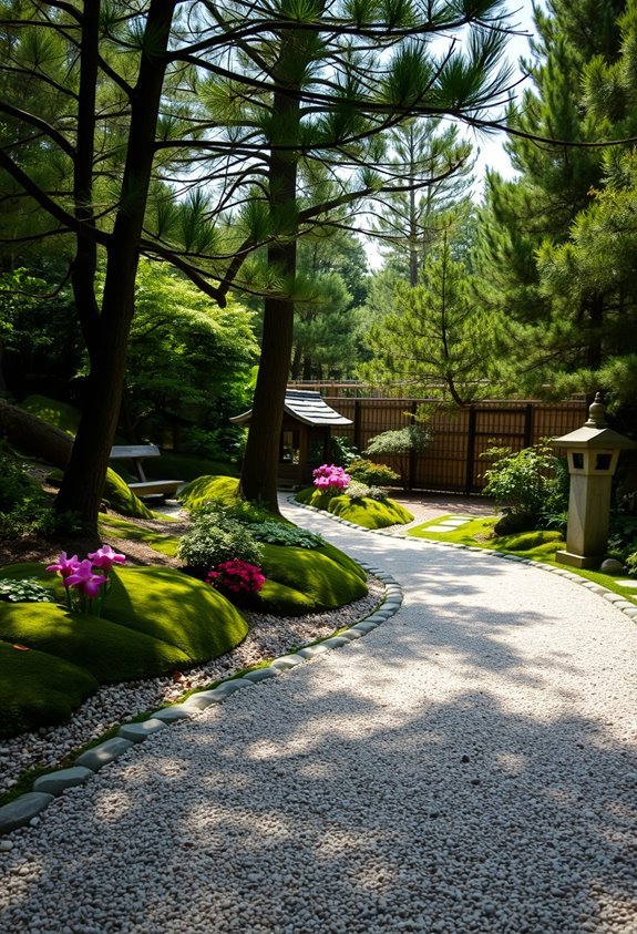 peaceful winding gravel paths