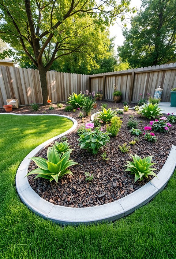 polished concrete landscaping edges