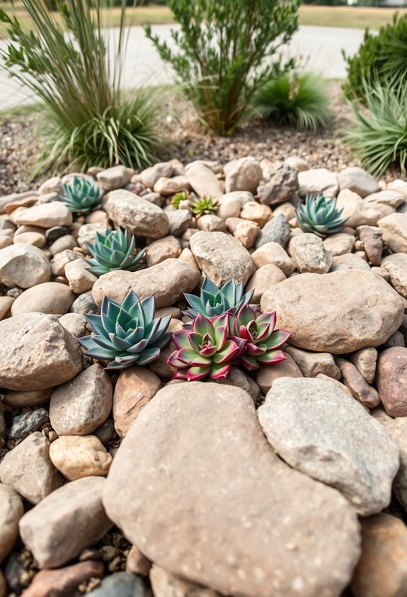 rock garden with succulents
