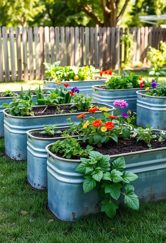 rustic elevated garden beds