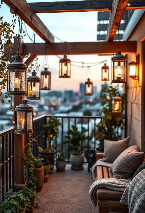 rustic lanterns create ambiance