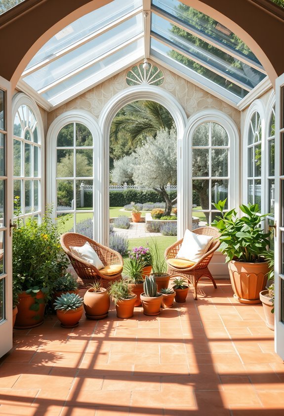 rustic mediterranean greenhouse charm