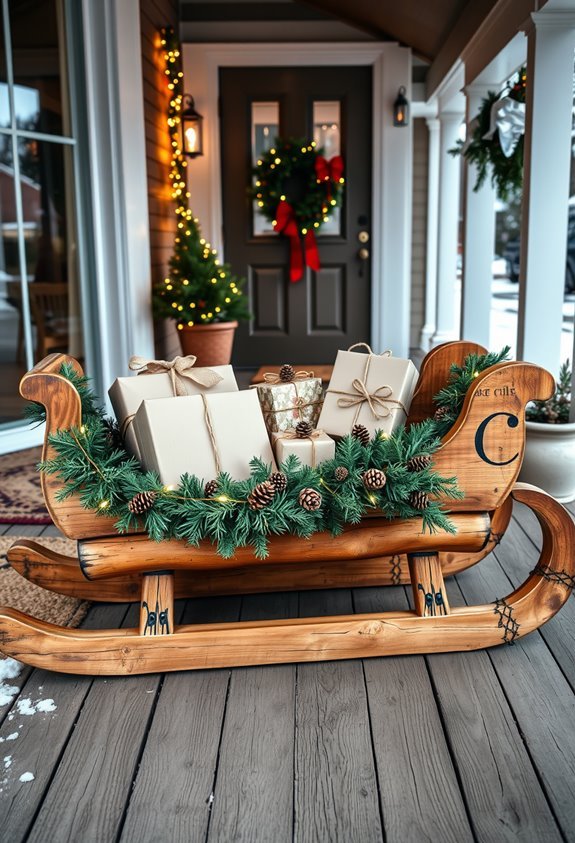 rustic sleigh holiday display