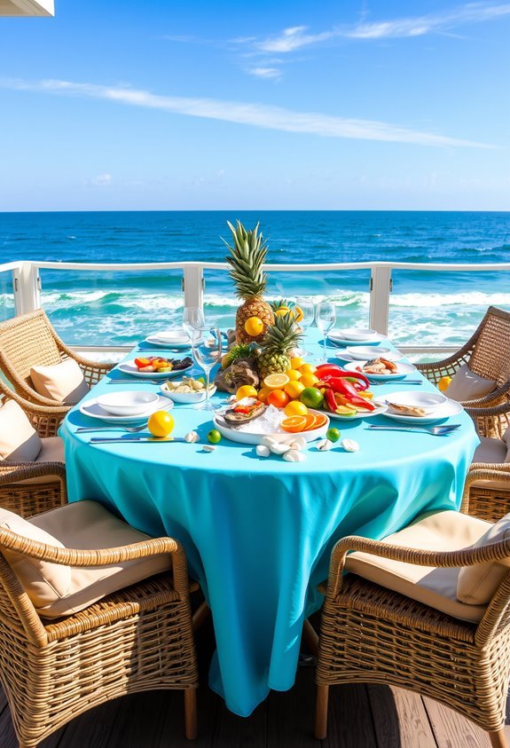 seaside inspired dining decor