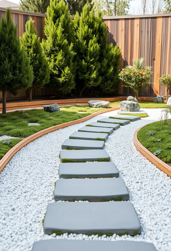 serene minimalist garden walkways