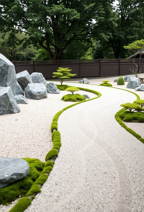 serene rock garden pathways