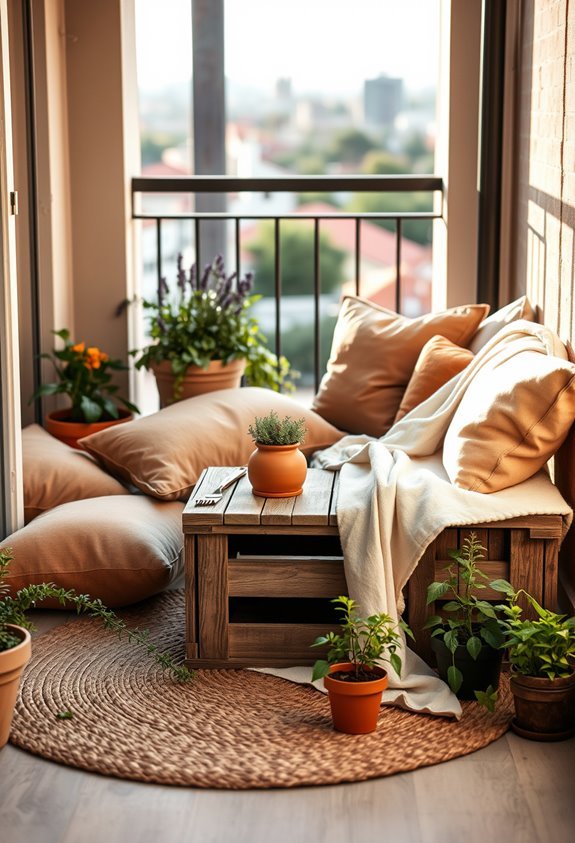 serene rustic balcony retreat