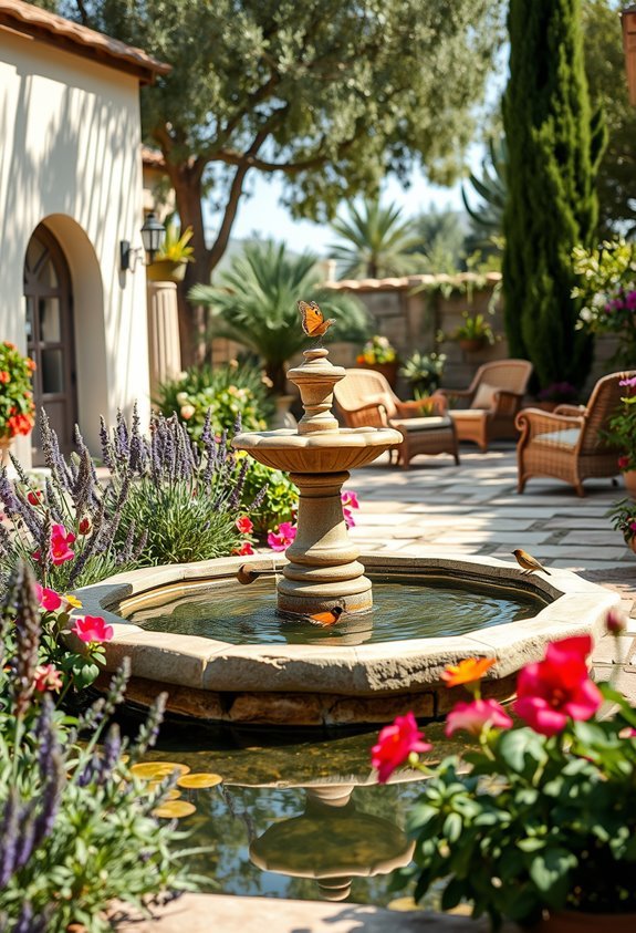 serene water feature installation