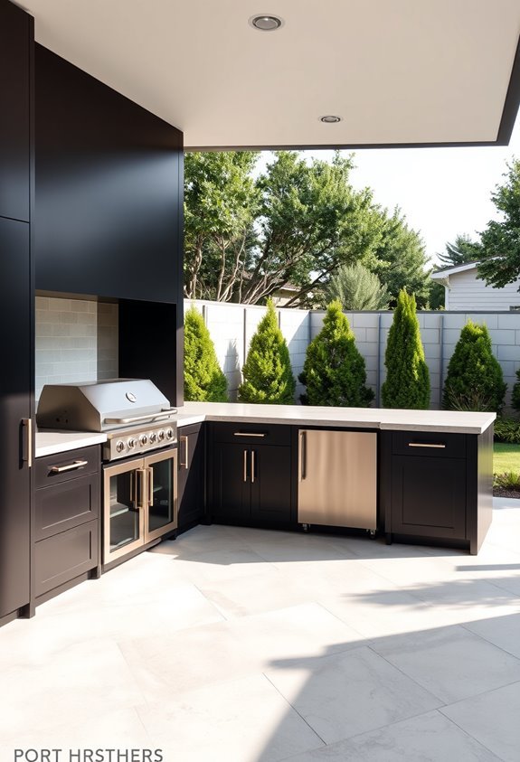 sleek black outdoor elegance