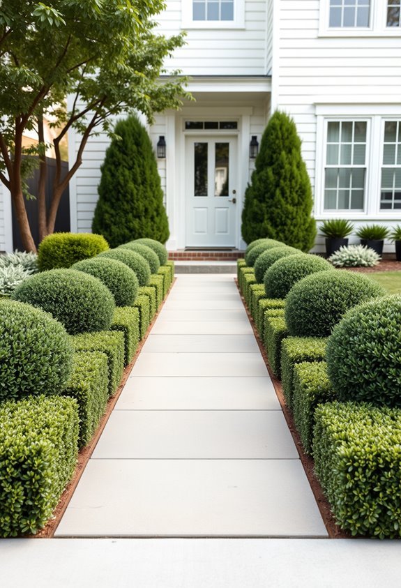 sleek geometric landscaping design