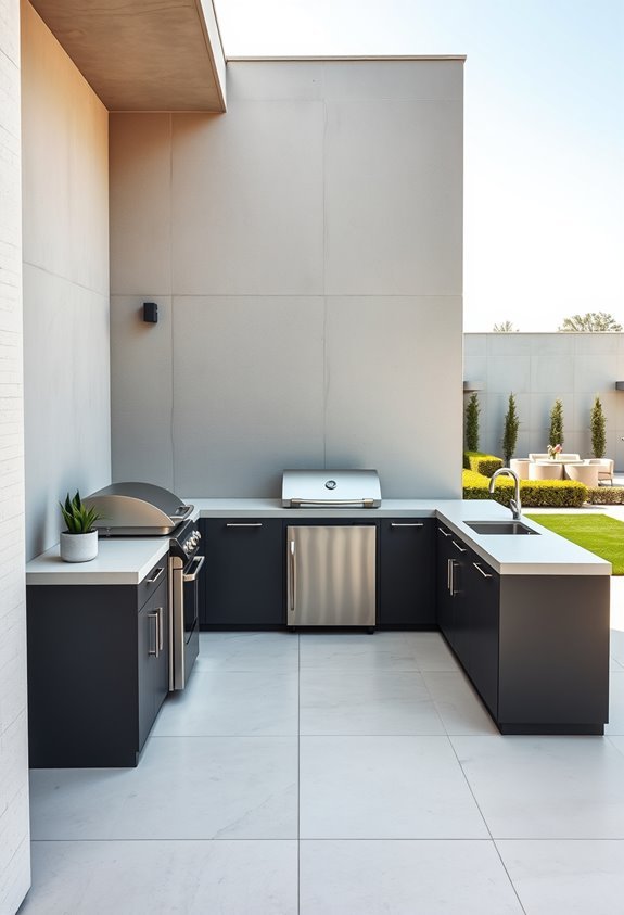 sleek outdoor kitchen design