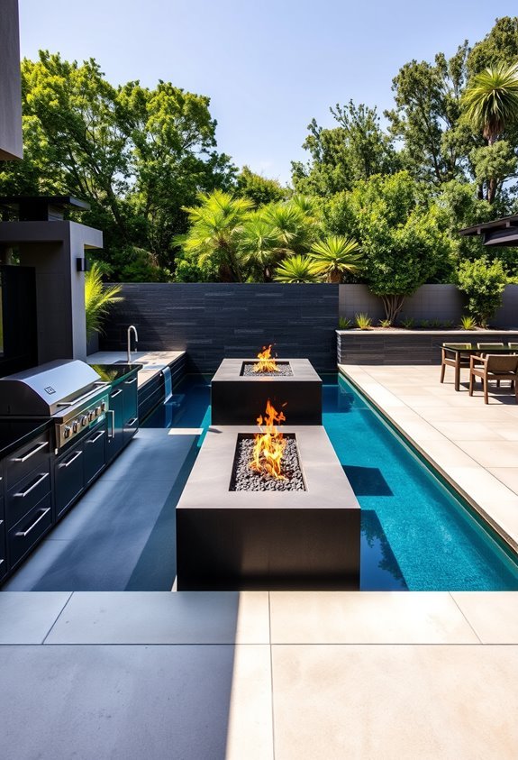 sleek outdoor kitchen design