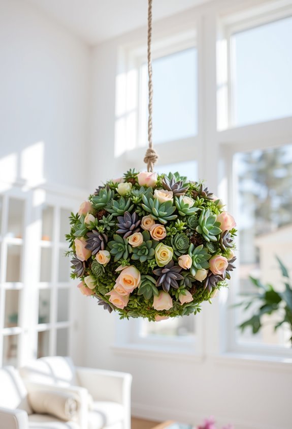spherical succulent floral arrangement