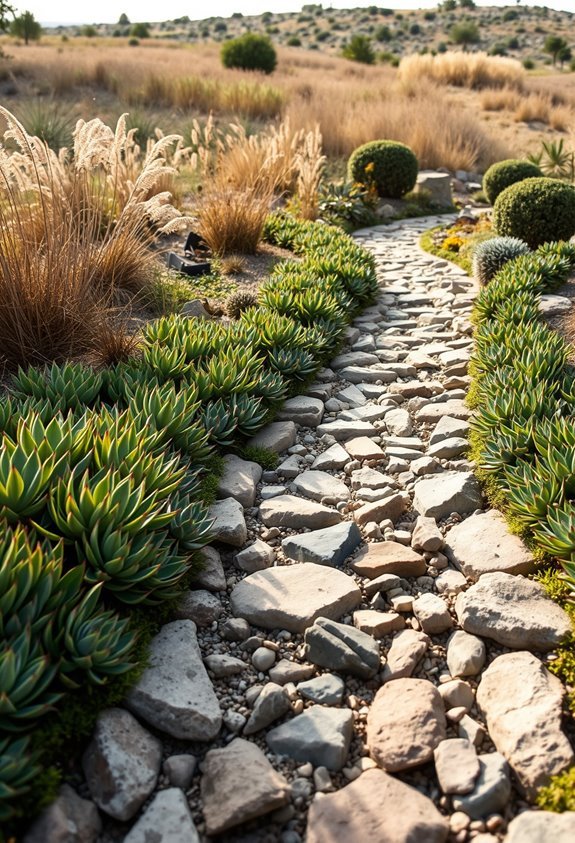 sustainable succulent border landscaping