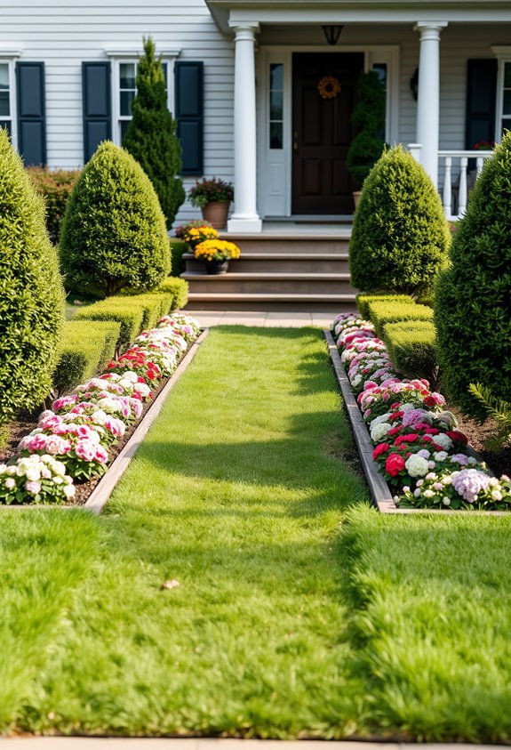 symmetrical planting for balance