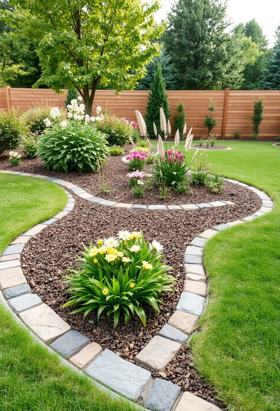 synthetic stone garden edging