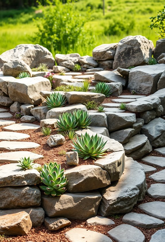 tiered stone garden design