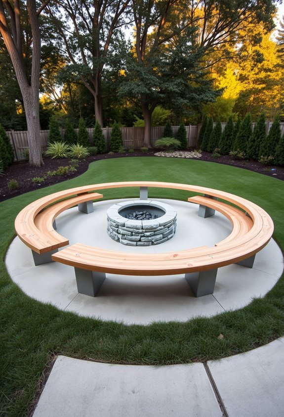 tranquil circular fire pit
