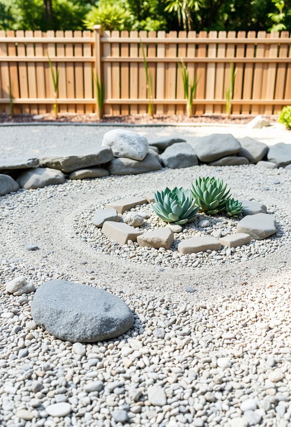 tranquil gravel garden design
