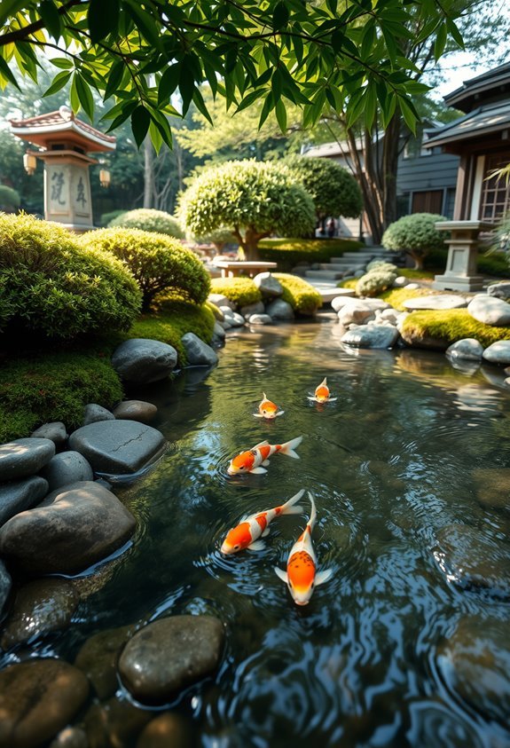 tranquil japanese garden ponds
