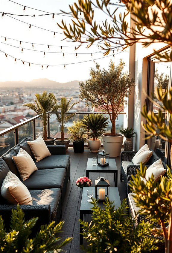 tranquil outdoor sunset lounge