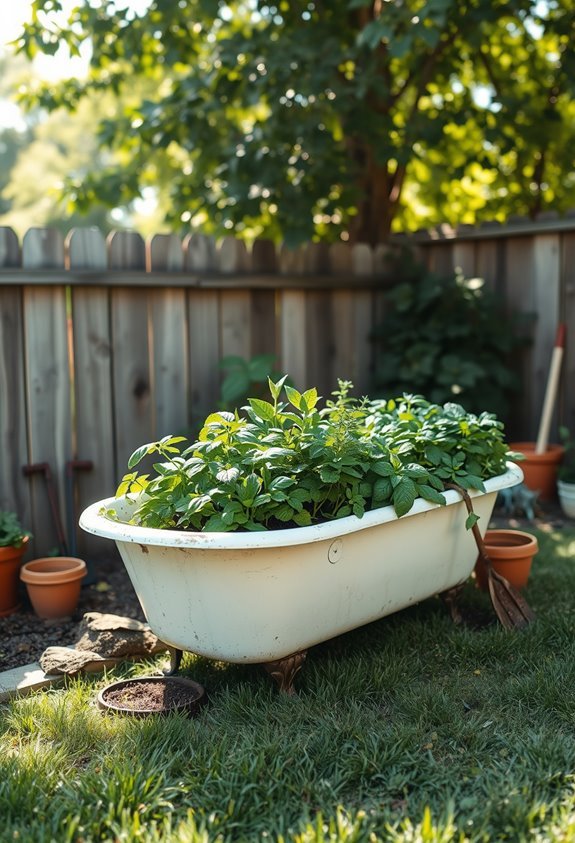 transform bathtub into garden