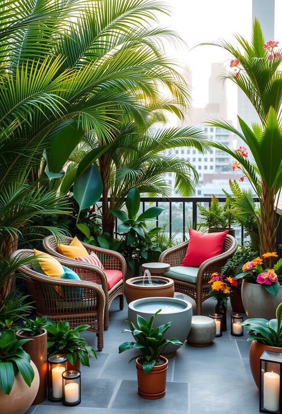 tropical balcony relaxation oasis