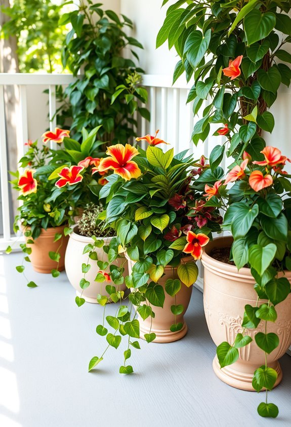 tropical container garden oasis