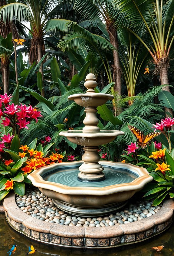tropical fountains enhance relaxation