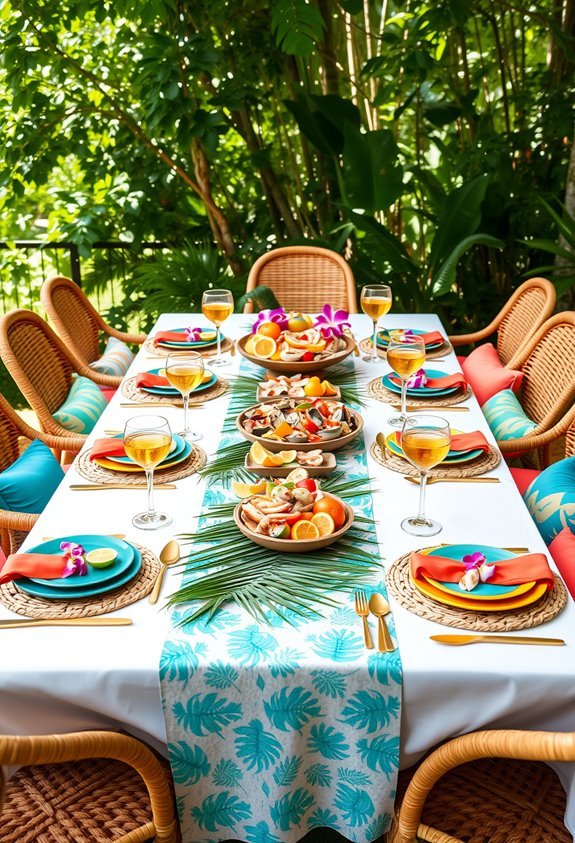 tropical outdoor dining experience