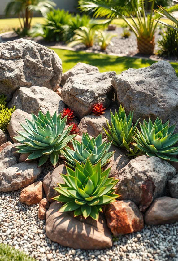 tropical succulents rock gardens