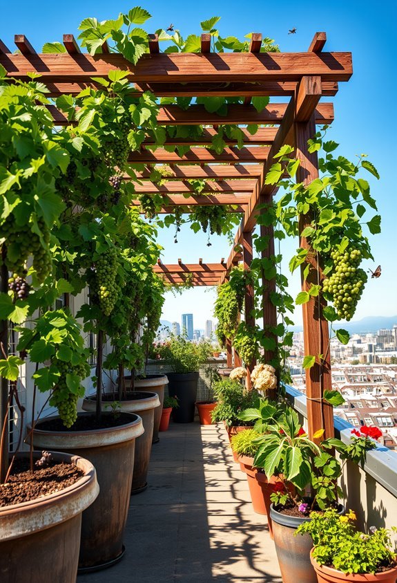 urban rooftop grape growing