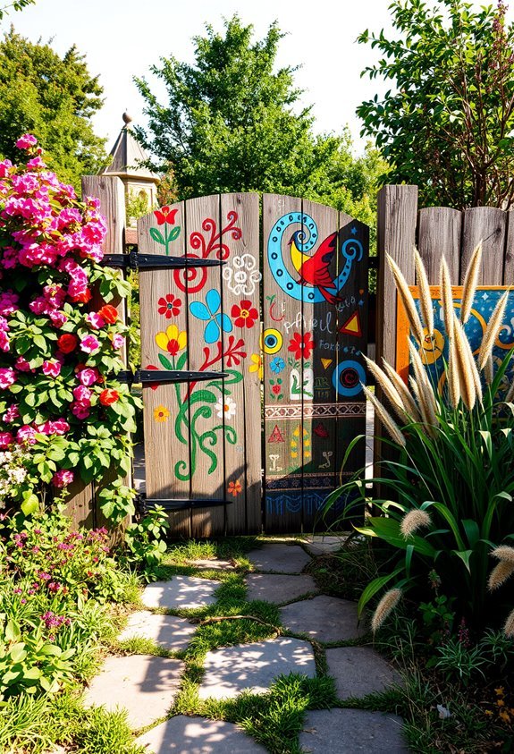 vibrant artistic garden entrance