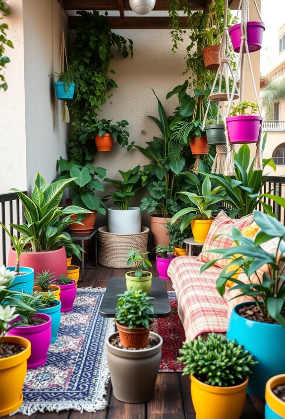 vibrant colorful pots enhance