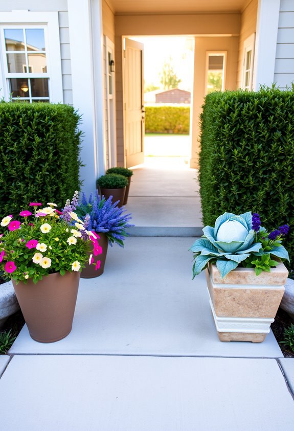 vibrant container garden accents