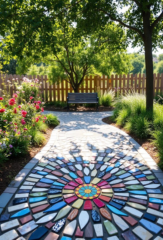 vibrant custom mosaic pathways