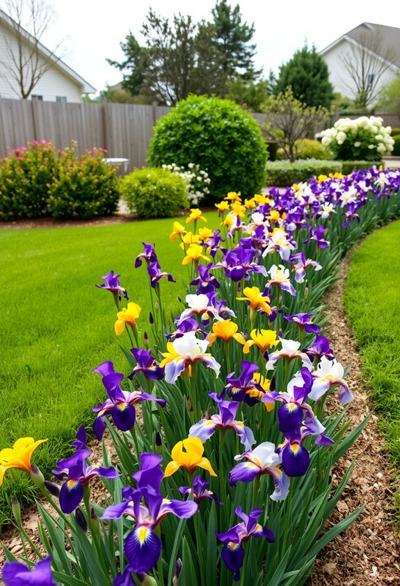 vibrant iris garden borders