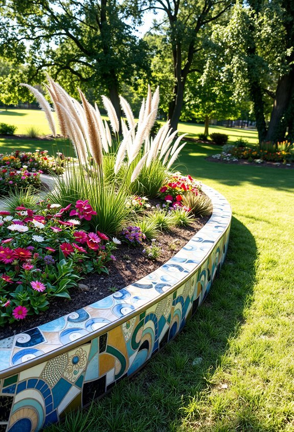 vibrant mosaic garden borders