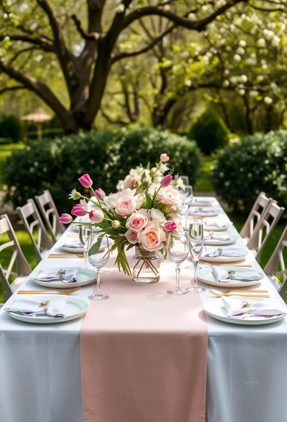 vibrant pastel floral dining