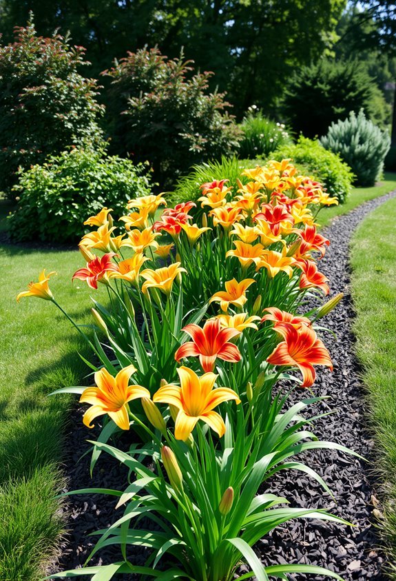vibrant perennial garden borders