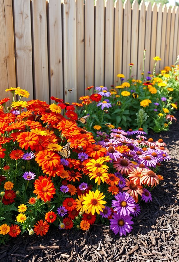 vibrant pollinator flower borders