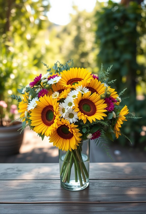 vibrant sunflower garden arrangements