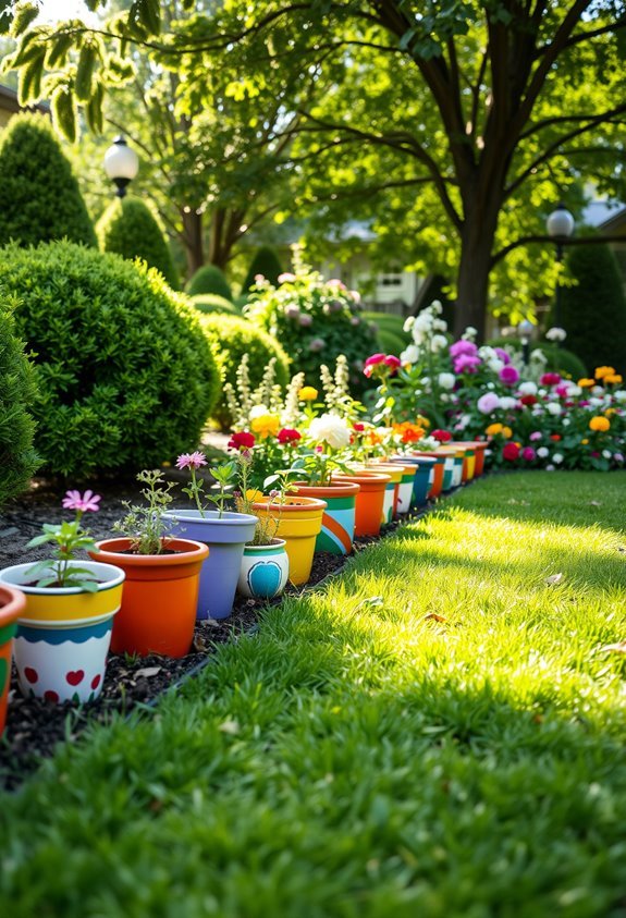 whimsical ceramic garden borders