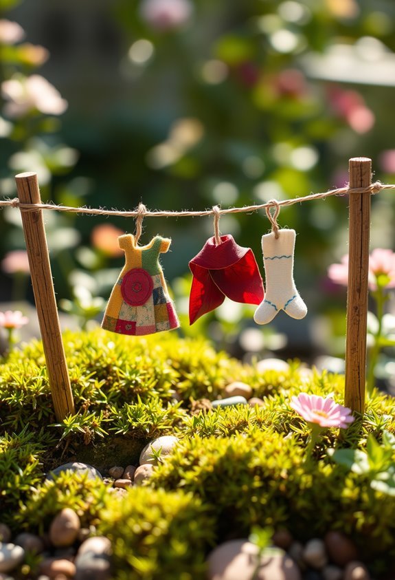 whimsical fairy clothesline display